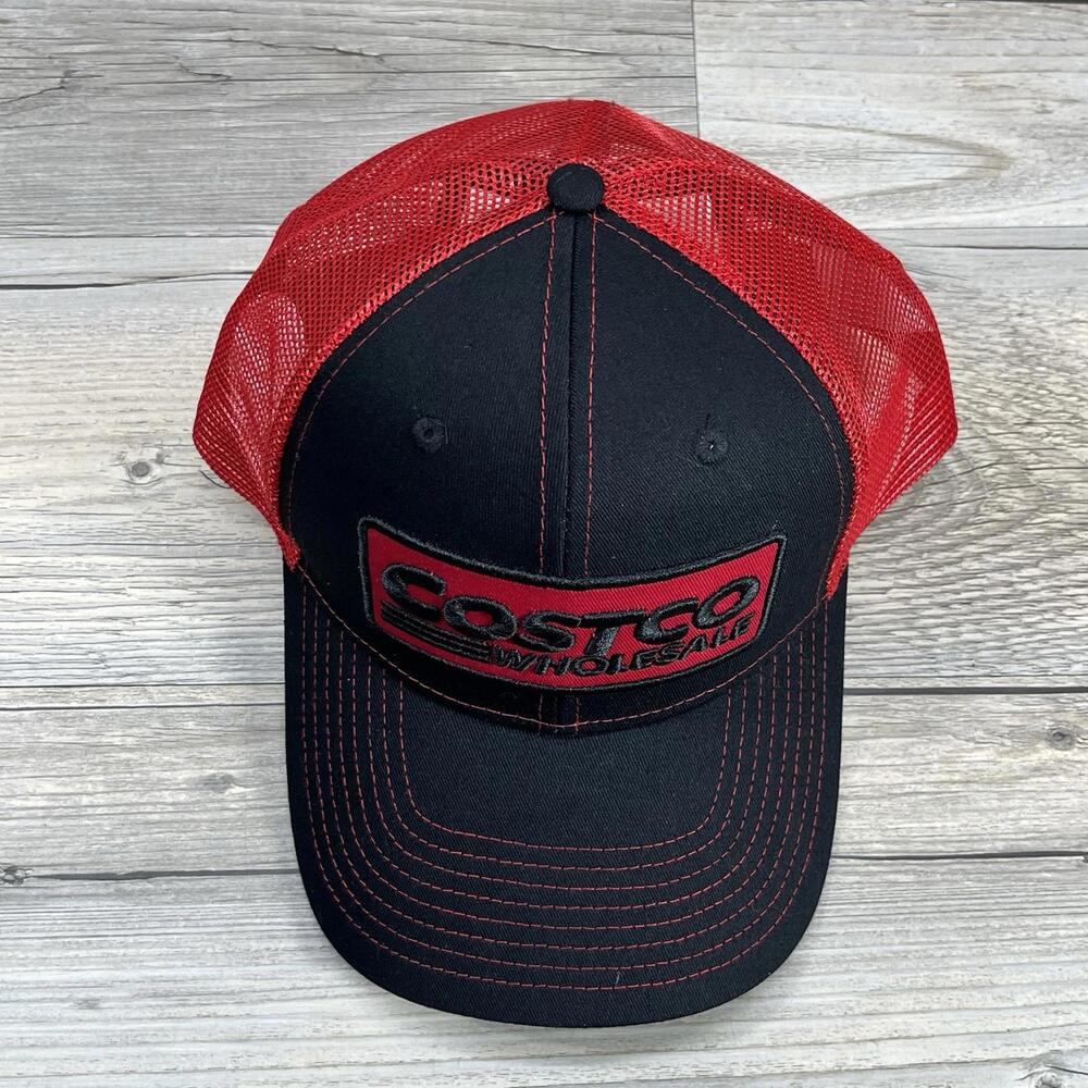 Costco Wholesale Black And Red Promo Cap Adjustable SnapBack Trucker Hat Mesh - Picture 5 of 7